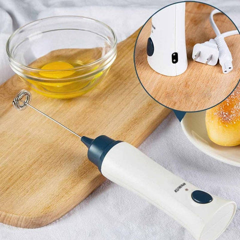 Automatic Egg Beater, Foamer Handheld Blender, Cooking Stirrer Egg Beater With Cover, Handheld Electric Coffee Egg Mixer, Rechargeable Handheld Wand Coffee Blender-Bazar Bulk