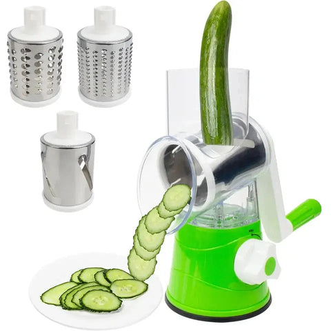 Drum Vegetable Cutter with 3 Removable Blades For Kitchen Bazar Bulk